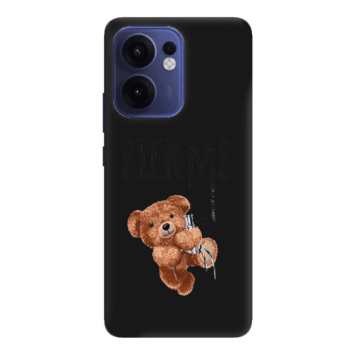 Oppo Reno 13 F Pick me Black Colored Silicone TPU Θήκη